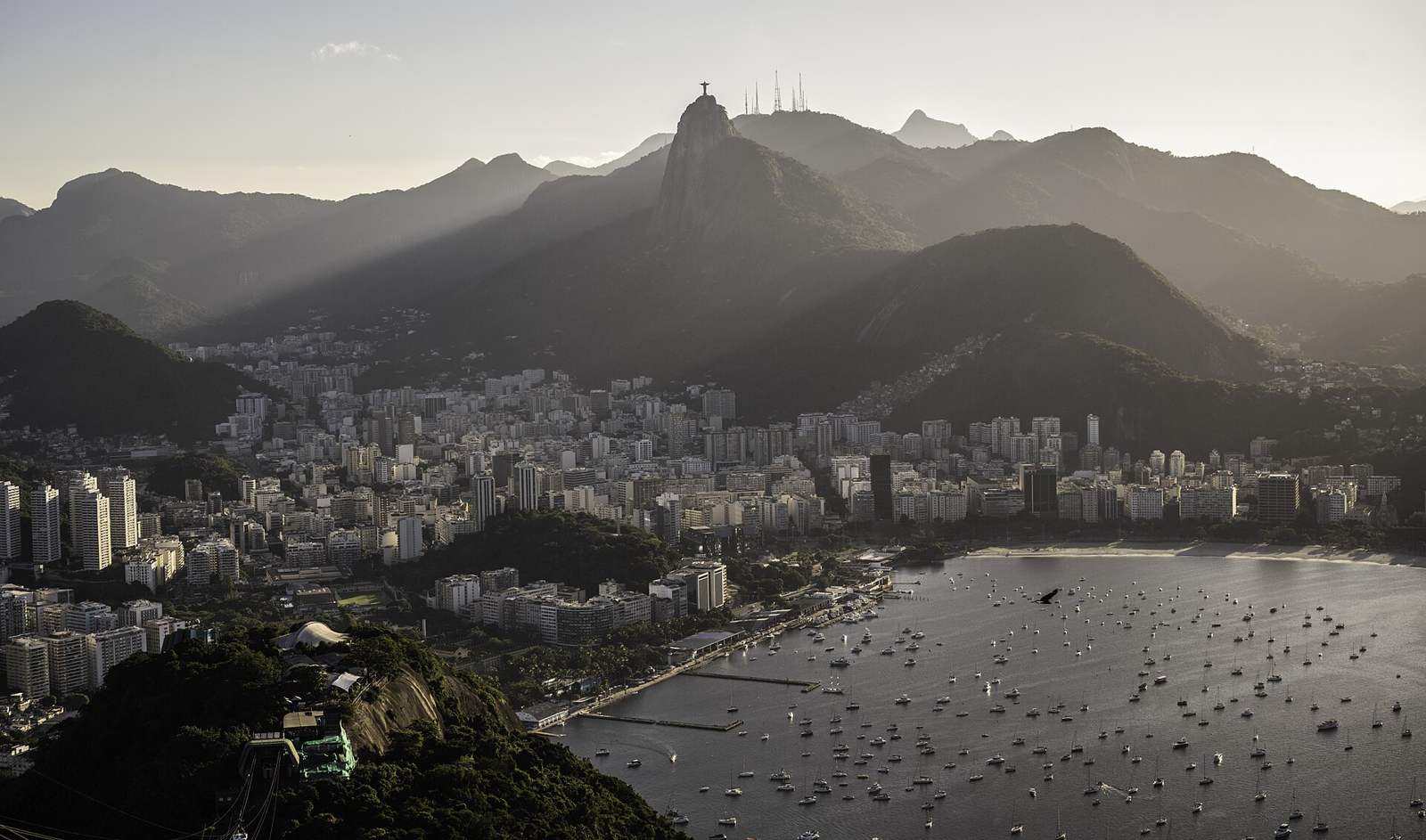 Botafogo Bay and Corcovado from Sugarloaf Mountain in Rio de Janeiro, Brazil